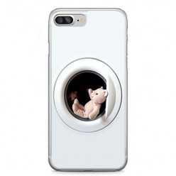 Etui na telefon iPhone 7 Plus - mały miś w pralce.