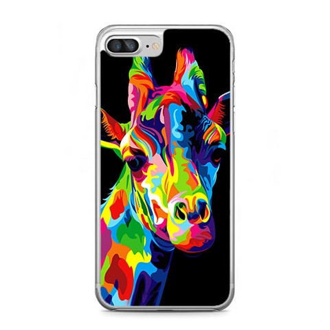 Etui na telefon iPhone 7 Plus - kolorowa żyrafa.