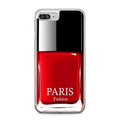 Etui na telefon iPhone 7 Plus - czerwony lakier do paznokci.
