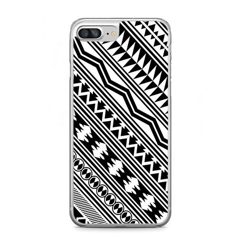 Etui na telefon iPhone 7 Plus - biały wzór Aztecki.