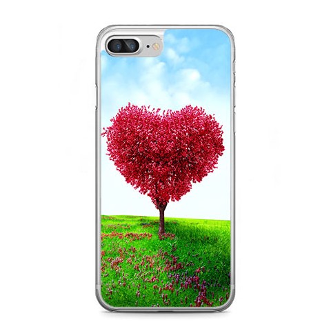 Etui na telefon iPhone 7 Plus - serce z drzewa.