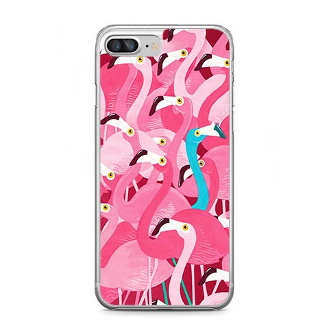 Etui na telefon iPhone 7 Plus - różowe ptaki flaming.