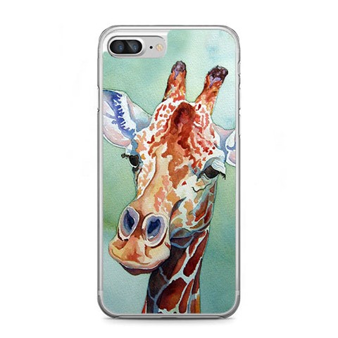 Etui na telefon iPhone 7 Plus - żyrafa watercolor.