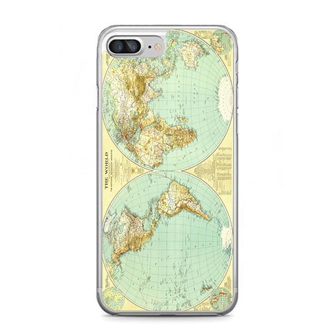 Etui na telefon iPhone 7 Plus - mapa świata.