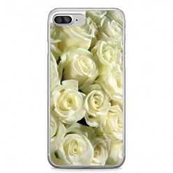 Etui na telefon iPhone 7 Plus - białe róże.