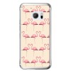 Etui na telefon HTC 10 - różowe flamingi.