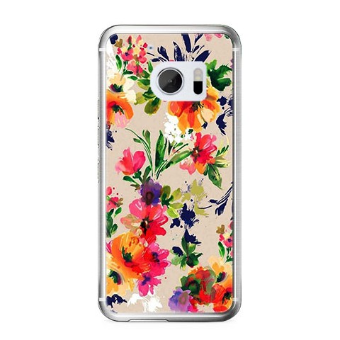 Etui na telefon HTC 10 - kolorowe kwiaty.