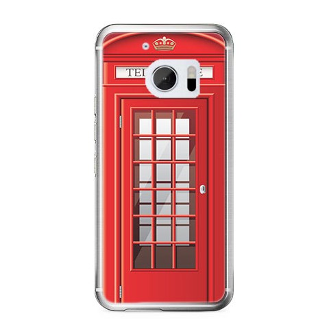 Etui na telefon HTC 10 - czerwona budka telefoniczna.