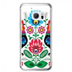 Etui na telefon HTC 10 - łowickie wzory kwiaty.