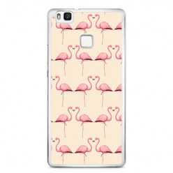 Etui na telefon Huawei P9 Lite - różowe flamingi.