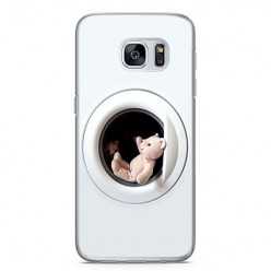 Etui na telefon Samsung Galaxy S7 - mały miś w pralce.