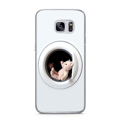 Etui na telefon Samsung Galaxy S7 - mały miś w pralce.