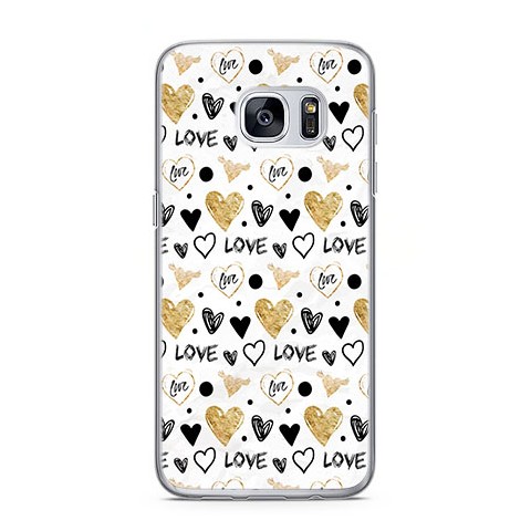 Etui na telefon Samsung Galaxy S7 - serduszka Love.