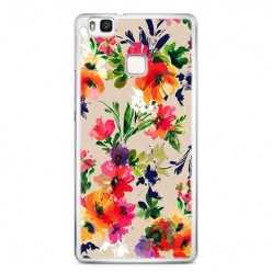 Etui na telefon Huawei P9 Lite - kolorowe kwiaty.
