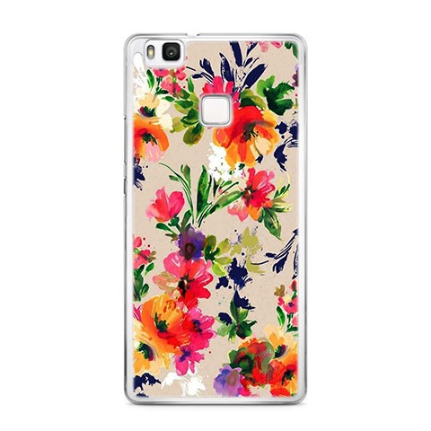 Etui na telefon Huawei P9 Lite - kolorowe kwiaty.