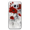 Etui na telefon Samsung Galaxy S7 - czerwone kwiaty maki.