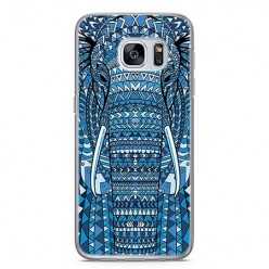 Etui na telefon Samsung Galaxy S7 - niebieski słoń.