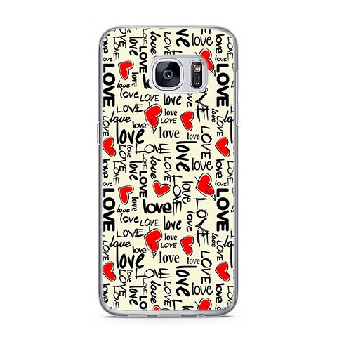 Etui na telefon Samsung Galaxy S7 - czerwone serduszka Love.