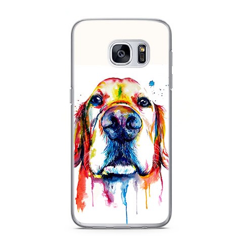 Etui na telefon Samsung Galaxy S7 - pies labrador watercolor.