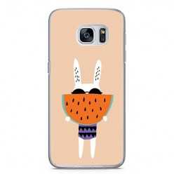 Etui na telefon Samsung Galaxy S7 - królik z arbuzem.