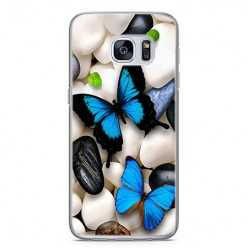 Etui na telefon Samsung Galaxy S7 - niebieskie motyle.