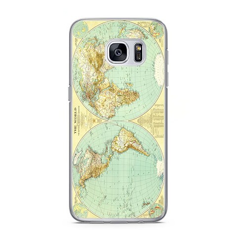 Etui na telefon Samsung Galaxy S7 - mapa świata.