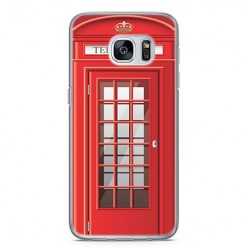 Etui na telefon Samsung Galaxy S7 - czerwona budka telefoniczna.