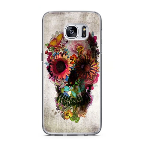 Etui na telefon Samsung Galaxy S7 - kwiatowa czaszka.