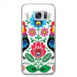 Etui na telefon Samsung Galaxy S7 - łowickie wzory kwiaty.