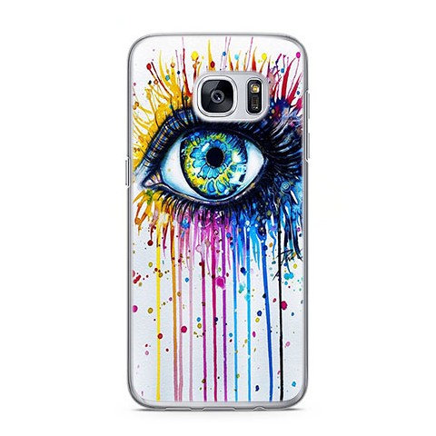 Etui na telefon Samsung Galaxy S7 Edge - kolorowe oko watercolor.