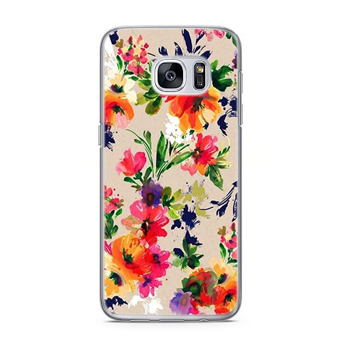 Etui na telefon Samsung Galaxy S7 Edge - kolorowe kwiaty.