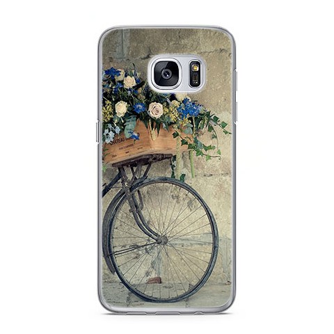 Etui na telefon Samsung Galaxy S7 Edge - rower z kwiatami.