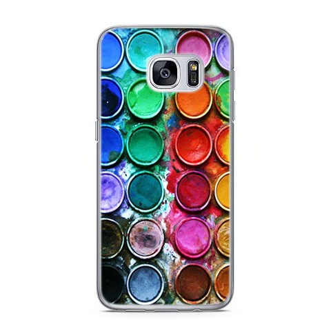 Etui na telefon Samsung Galaxy S7 Edge - kolorowe farbki plakatowe.