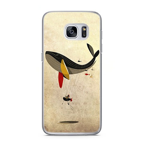 Etui na telefon Samsung Galaxy S7 Edge - pływający wieloryb.