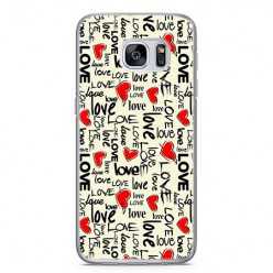 Etui na telefon Samsung Galaxy S7 Edge - czerwone serduszka Love.