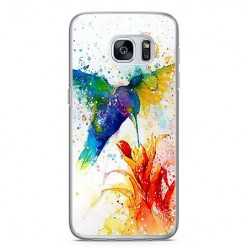Etui na telefon Samsung Galaxy S7 Edge - niebieski koliber watercolor.