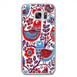 Etui na telefon Samsung Galaxy S7 Edge - łowickie wzory ptaszki.
