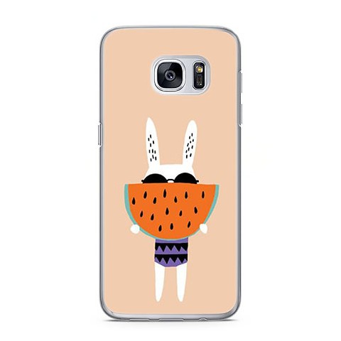 Etui na telefon Samsung Galaxy S7 Edge - królik z arbuzem.