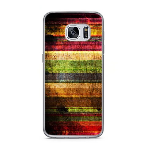 Etui na telefon Samsung Galaxy S7 Edge - kolorowe ciemne pasy.