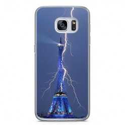 Etui na telefon Samsung Galaxy S7 Edge - Wieża Eiffla z błyskawicą.