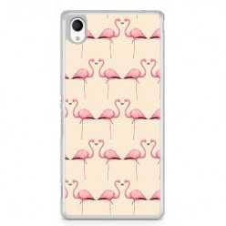 Etui na telefon Sony Xperia XA - różowe flamingi.