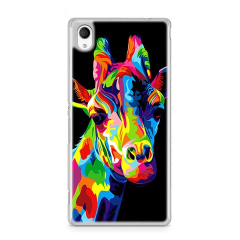 Etui na telefon Sony Xperia XA - kolorowa żyrafa.