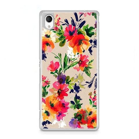 Etui na telefon Sony Xperia XA - kolorowe kwiaty.