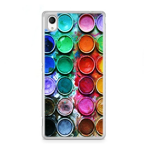 Etui na telefon Sony Xperia XA - kolorowe farbki plakatowe.