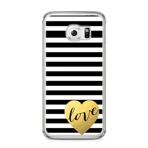Etui na telefon Samsung Galaxy S6 - złote LOVE.