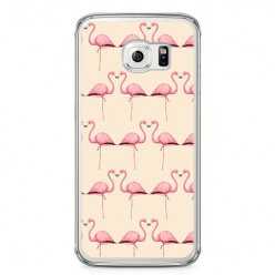 Etui na telefon Samsung Galaxy S6 - różowe flamingi.