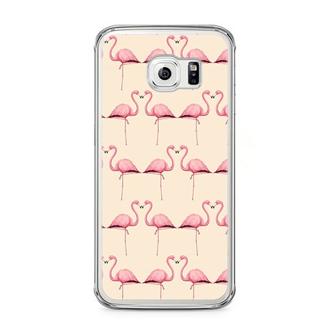 Etui na telefon Samsung Galaxy S6 - różowe flamingi.