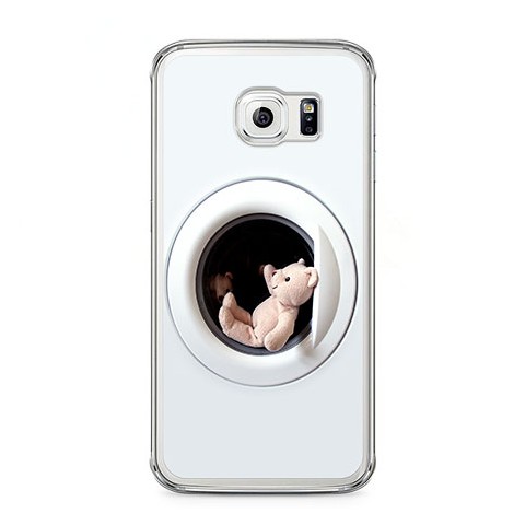 Etui na telefon Samsung Galaxy S6 - mały miś w pralce.