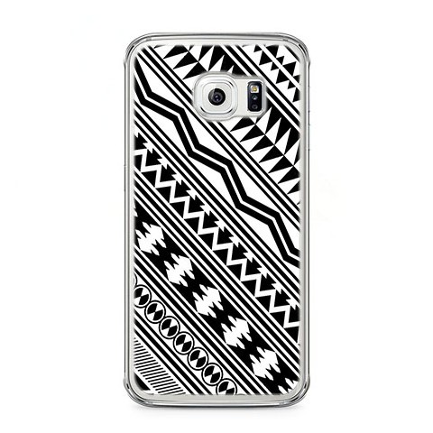 Etui na telefon Samsung Galaxy S6 - biały wzór Aztecki.