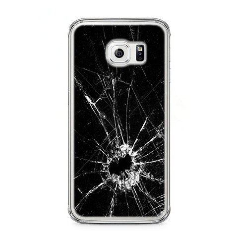 Etui na telefon Samsung Galaxy S6 - czarna rozbita szyba.